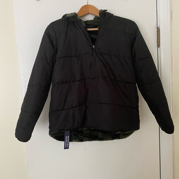 Gap Reversible Sherpa Half Zip hoodie size 12 - Picture 6 of 8